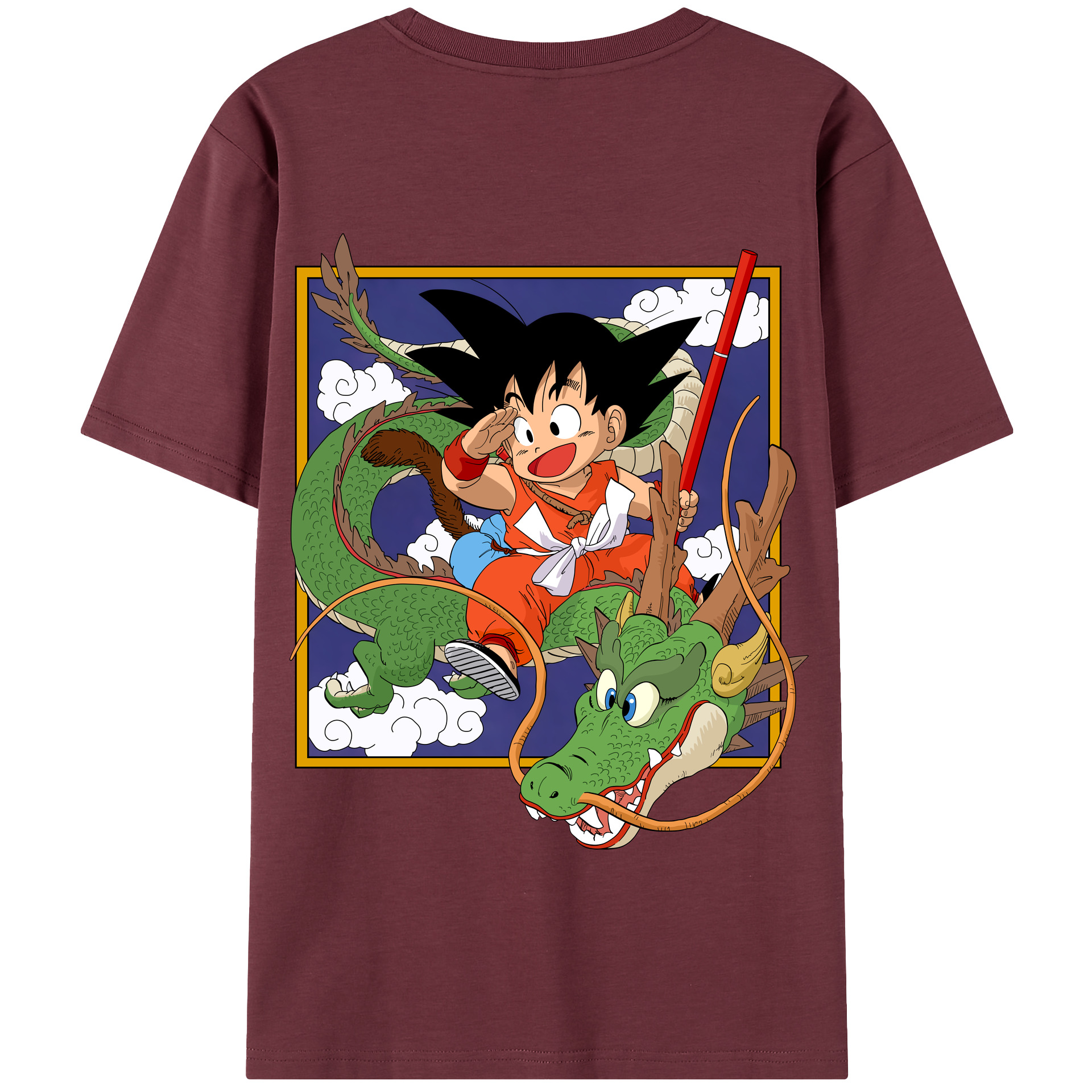 （画像用） ドラゴンボール 孫悟空（そん ごくう）Son Goku カカロット DRAGON BALL Kakarotto 綿100％半袖Tシャツ（背面プリント）